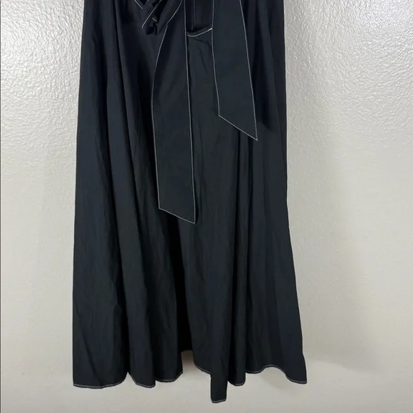 Ciao Lucia Deia Black Cotton Tie Back Midi Dress - Picture 8 of 11